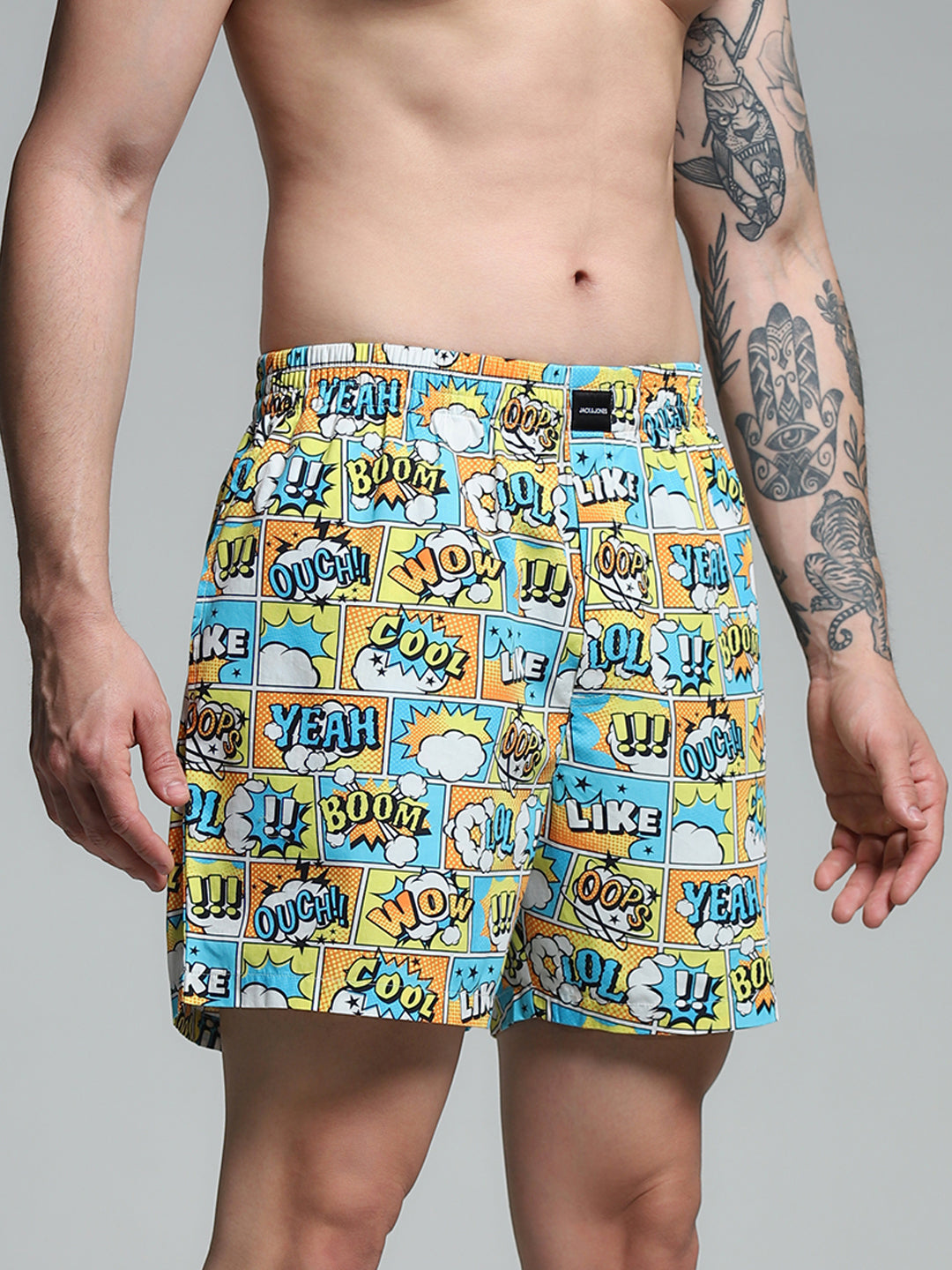 Yellow Printed Cotton Boxers