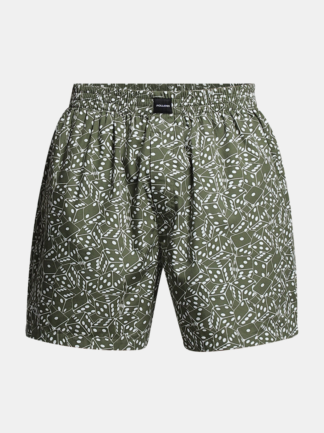 Green Dice Print Cotton Boxers
