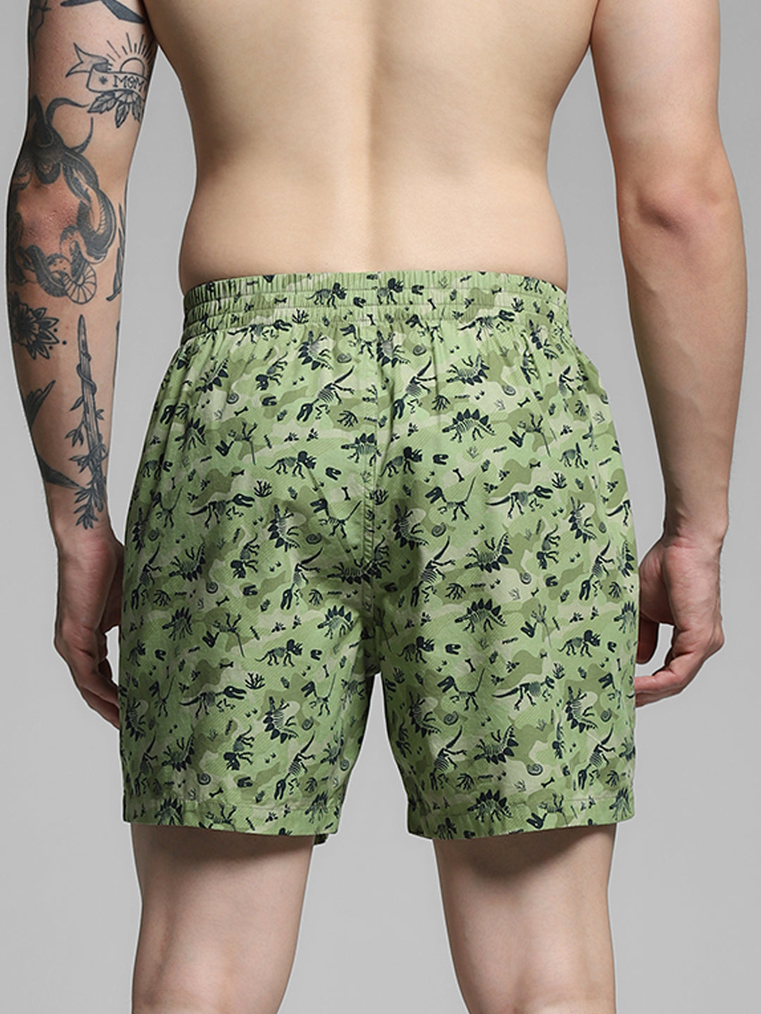Green Dinosaur Print Cotton Boxers