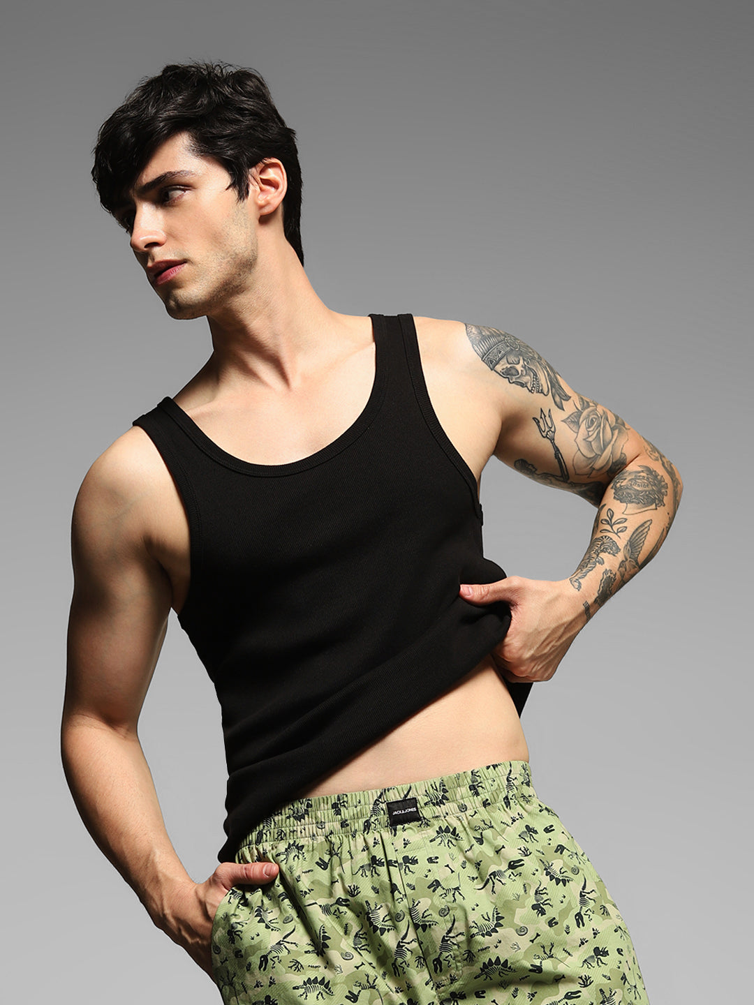 Green Dinosaur Print Cotton Boxers