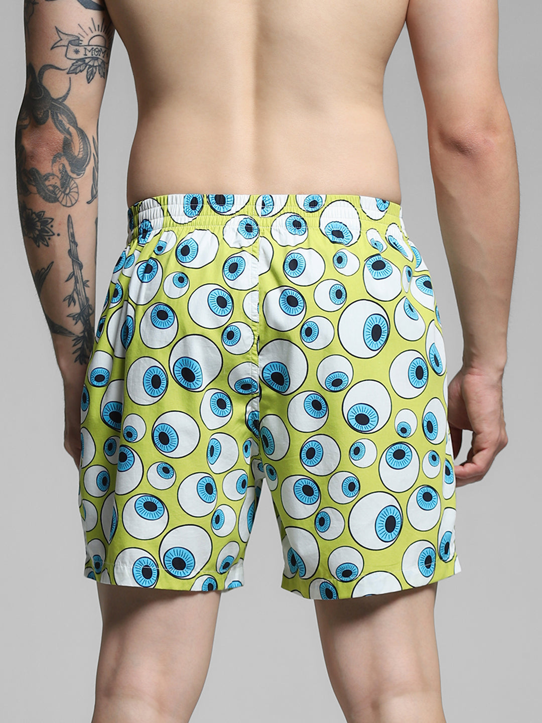 Lime Green Printed Cotton Boxers