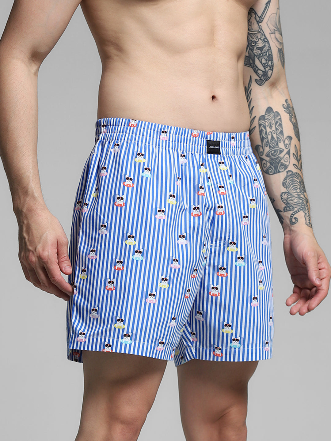 Blue Striped Cotton Boxers