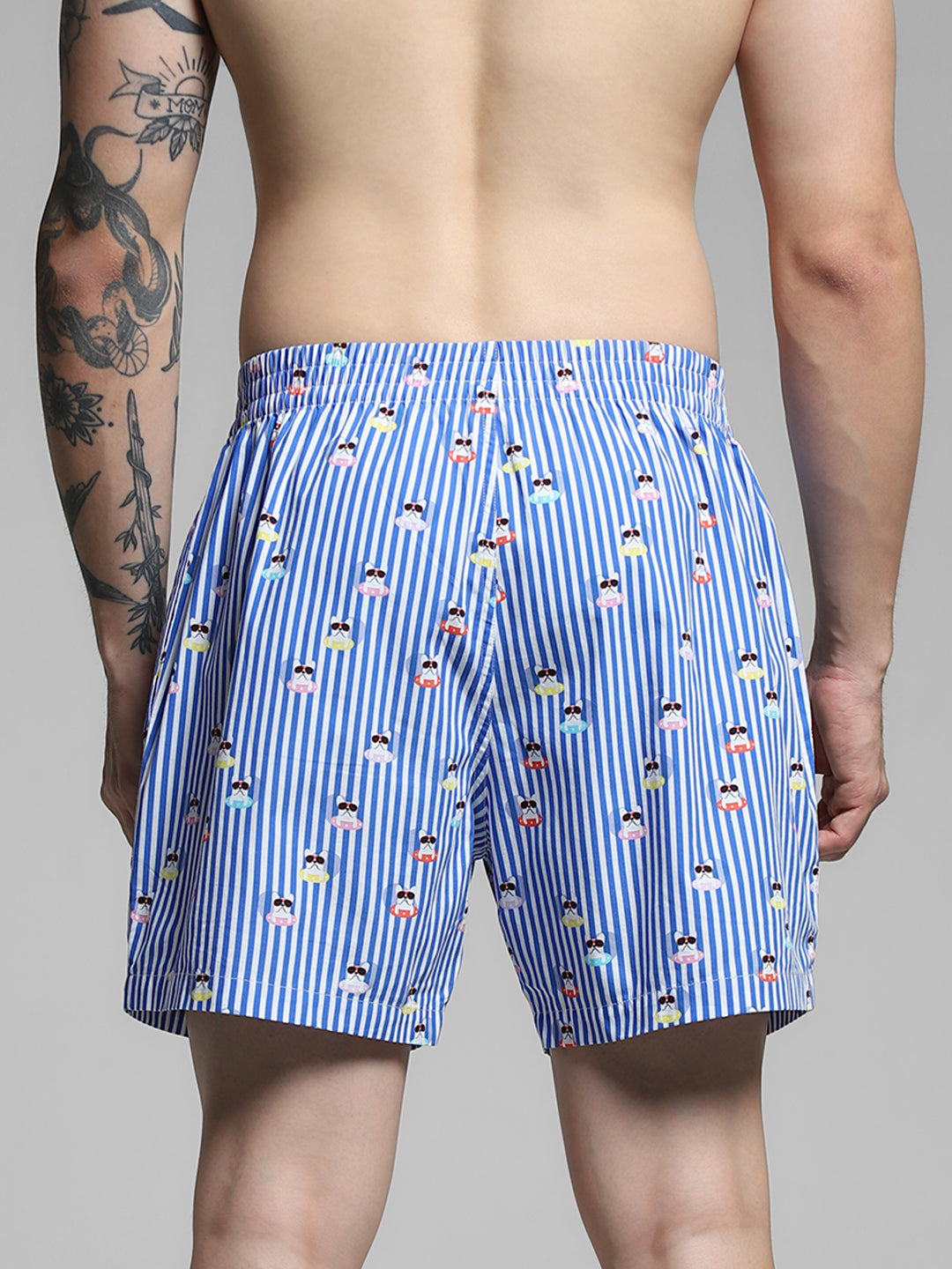 Blue Striped Cotton Boxers