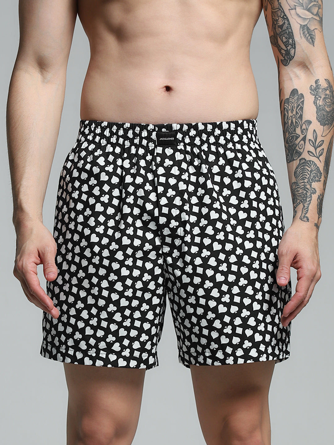 Black Printed Cotton Boxers