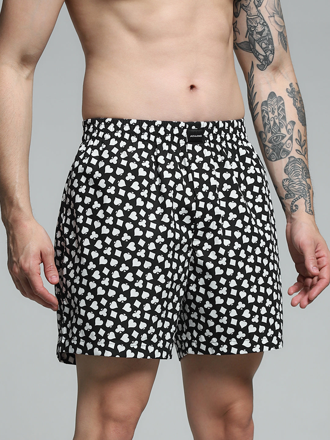 Black Printed Cotton Boxers