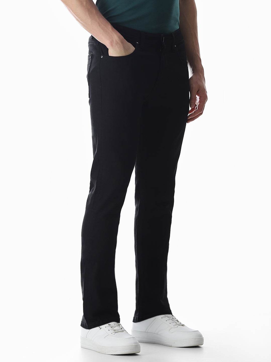 Black Low Rise Clark Regular Fit Jeans