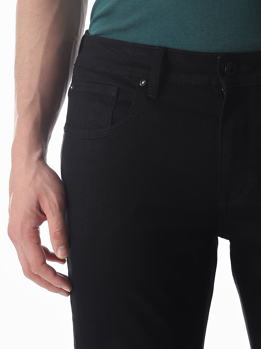 Black Low Rise Clark Regular Fit Jeans