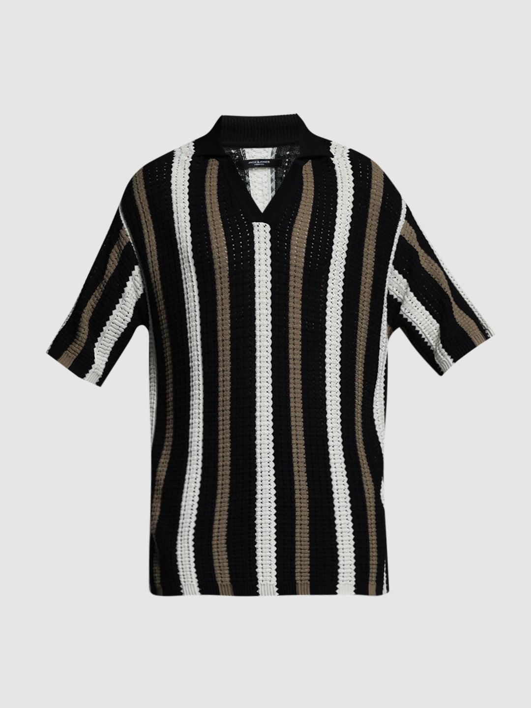 Black Colourblocked Oversized Polo