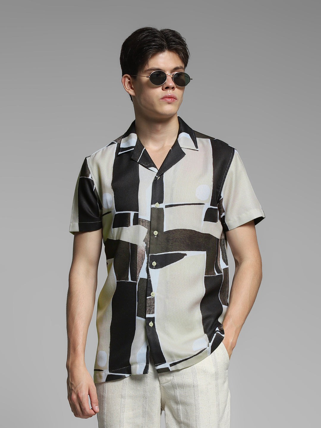 Brown Graphic Print Comfort Fit Shirt