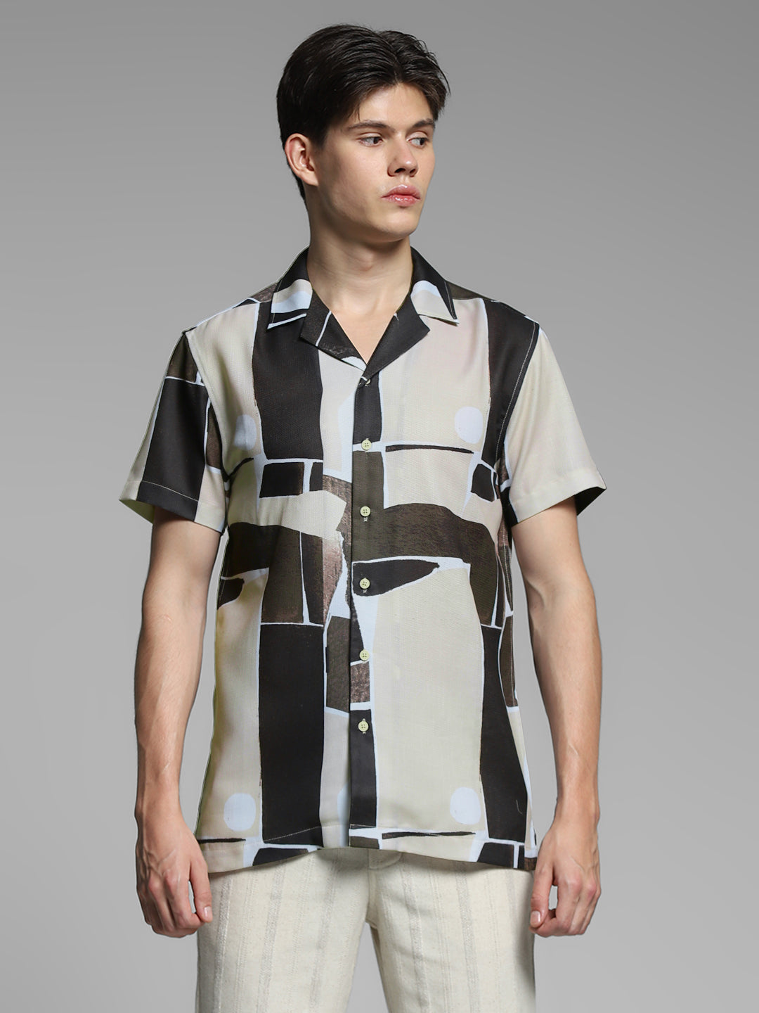Brown Graphic Print Comfort Fit Shirt