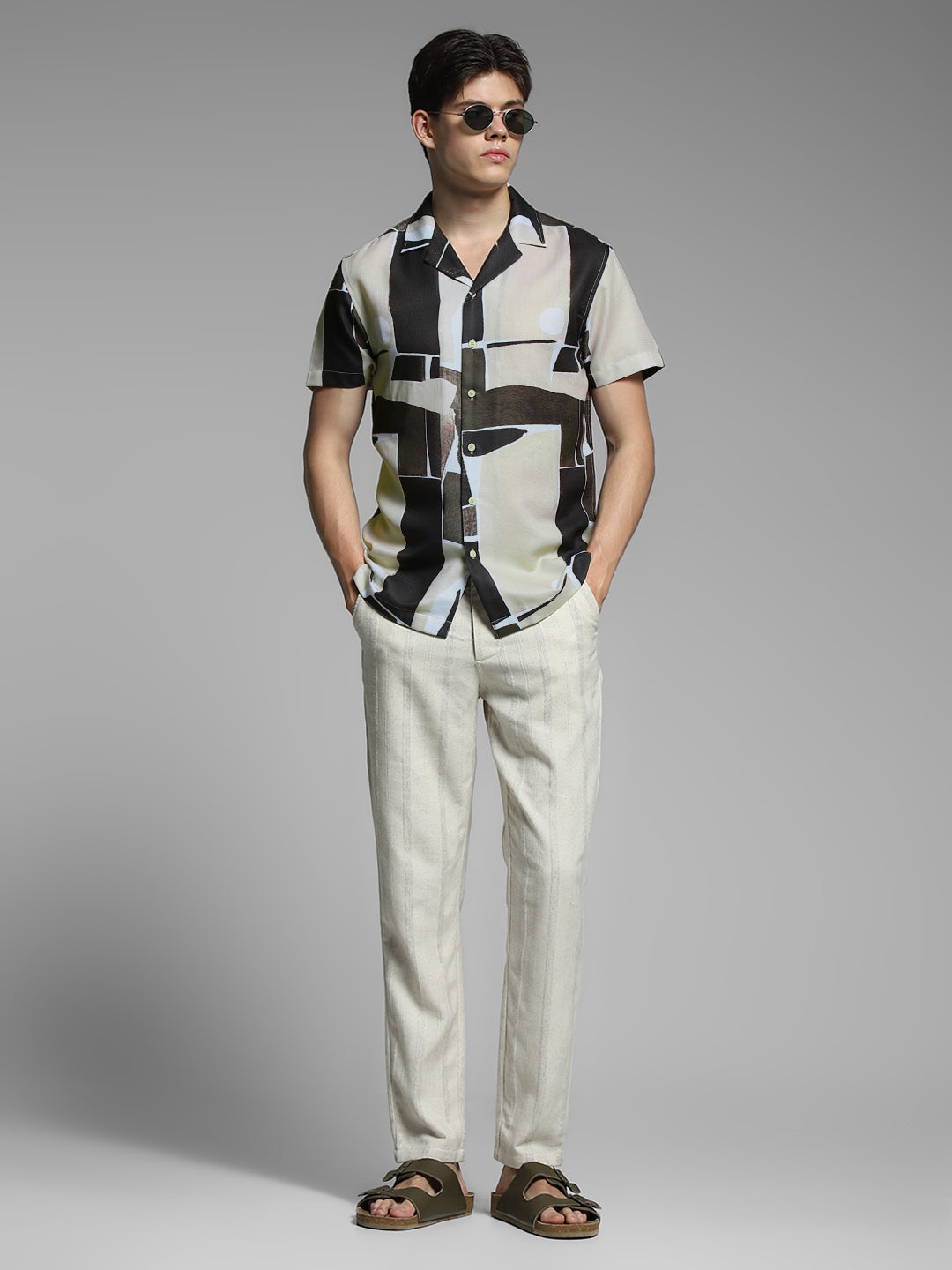 Brown Graphic Print Comfort Fit Shirt