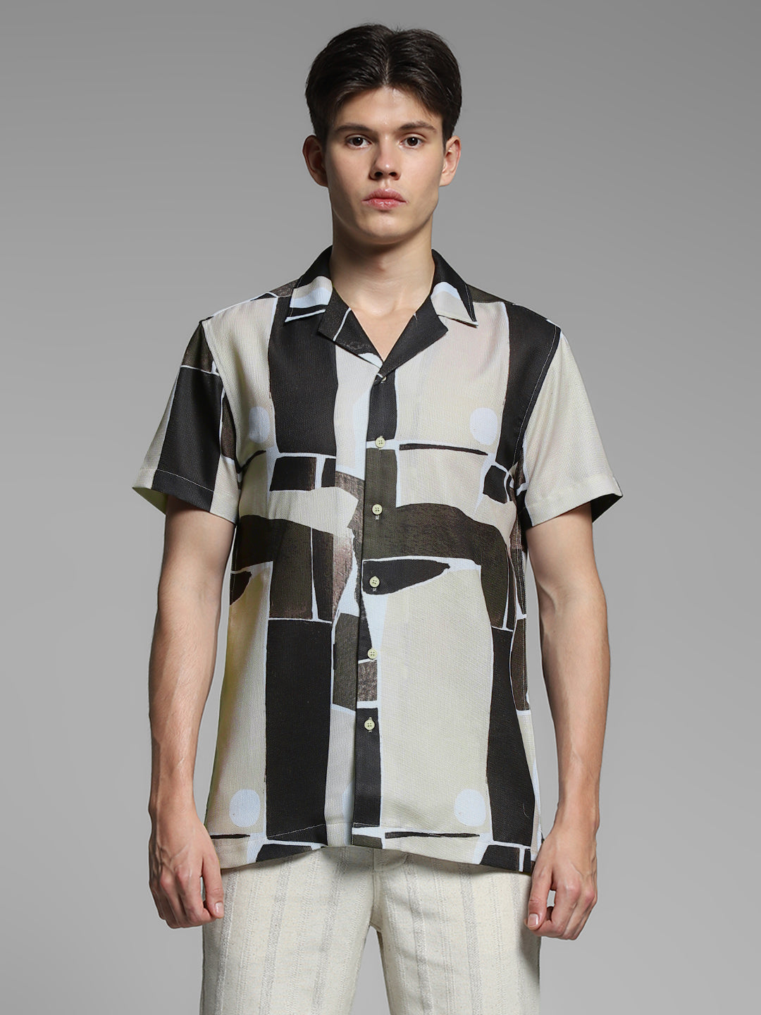 Brown Graphic Print Comfort Fit Shirt