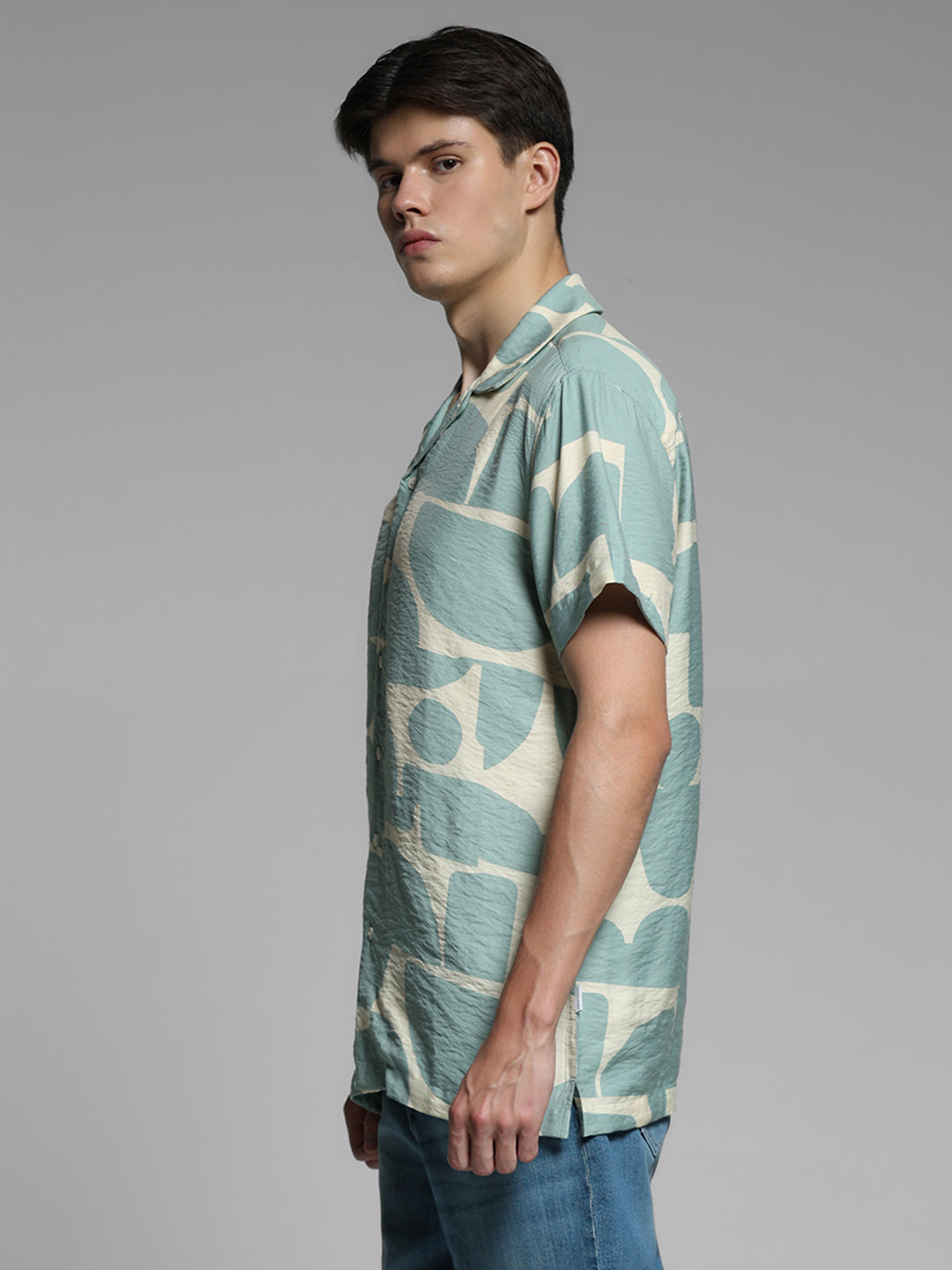 Green Printed Comfort Fit Shirt