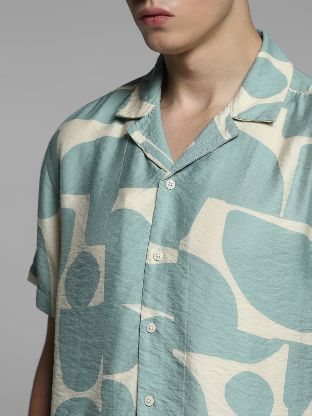 Green Printed Comfort Fit Shirt