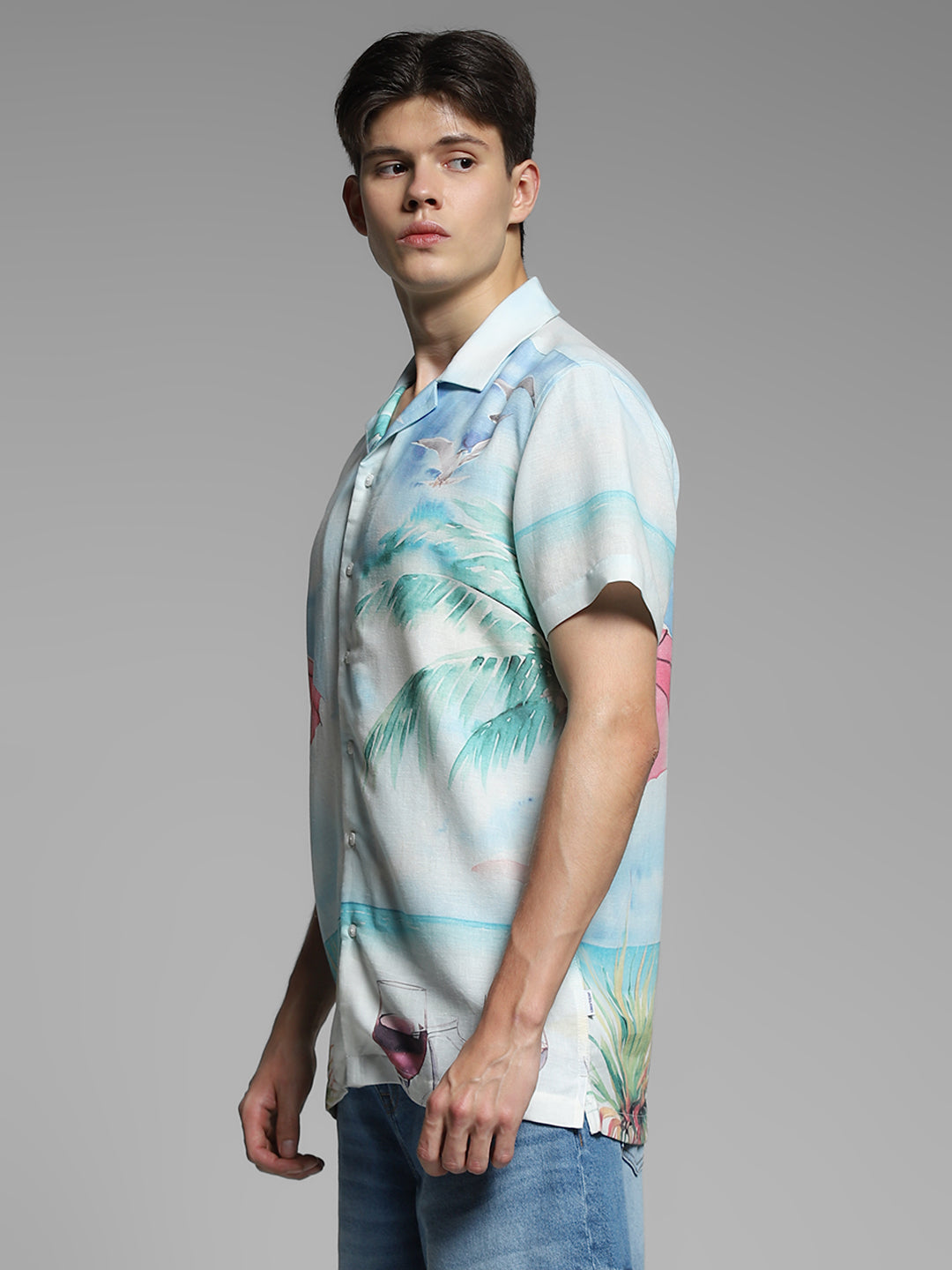 JACK&JONES Blue Printed Comfort Fit Shirt