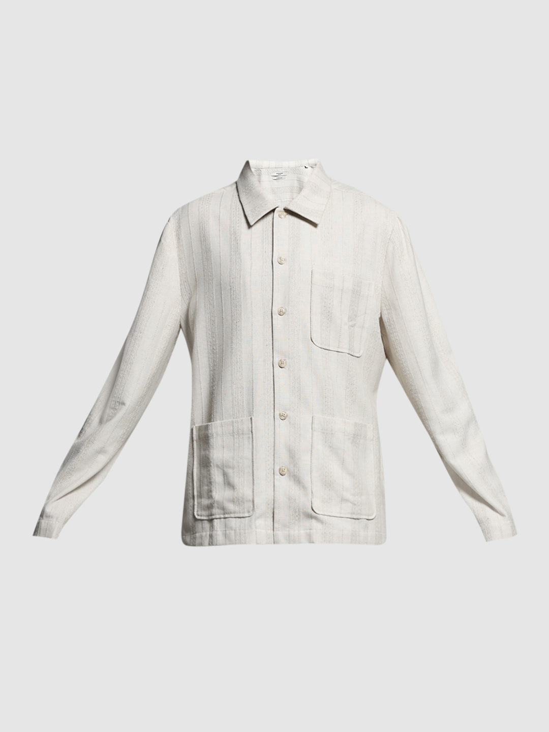 Cream Striped Oversized Shirt