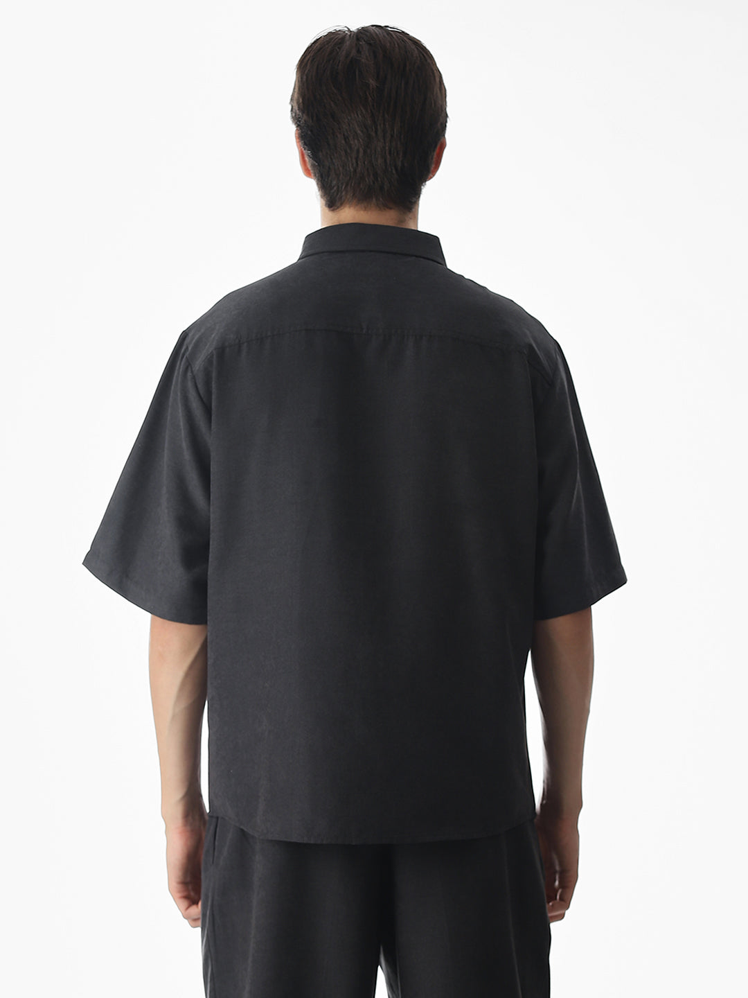 Dark Grey Short Sleeves Overshirt