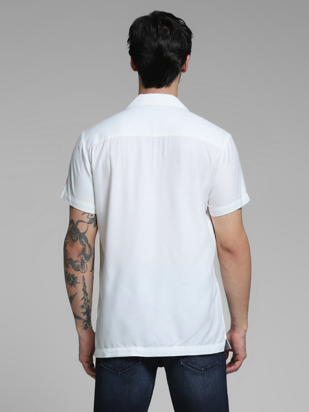 White Printed Comfort Fit Shirt