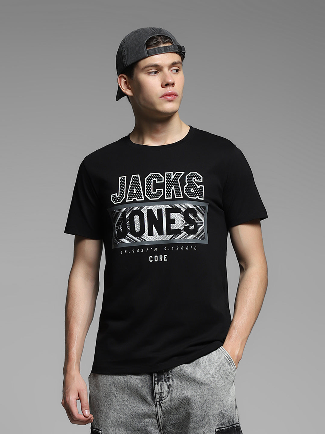 Black Logo Print Cotton T-shirt