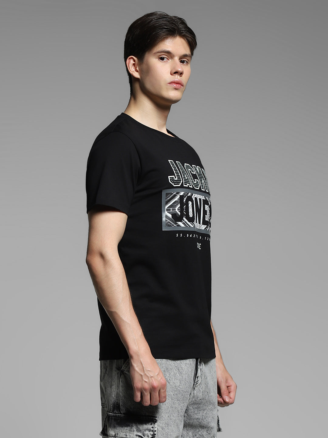 Black Logo Print Cotton T-shirt