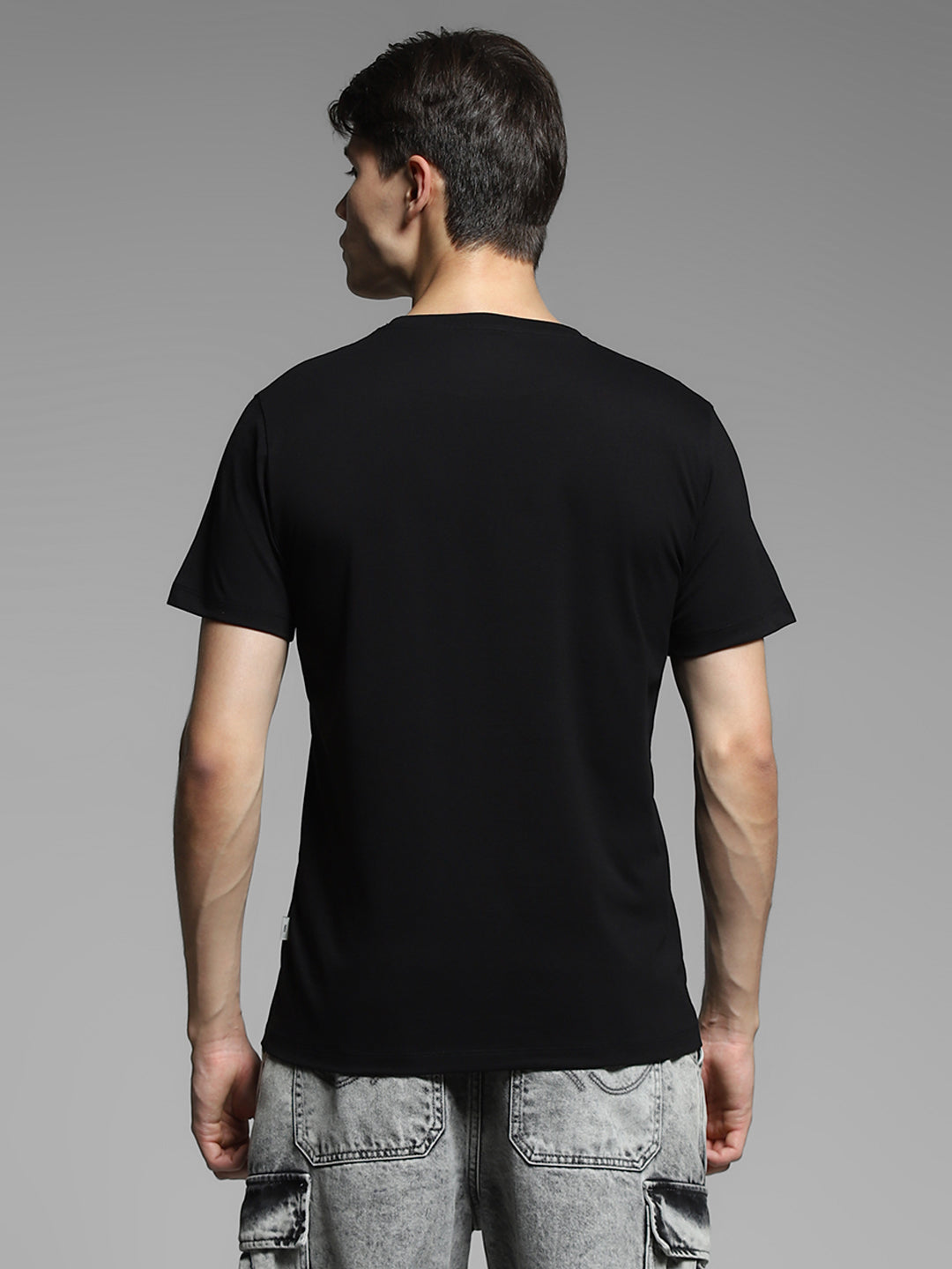 Black Logo Print Cotton T-shirt