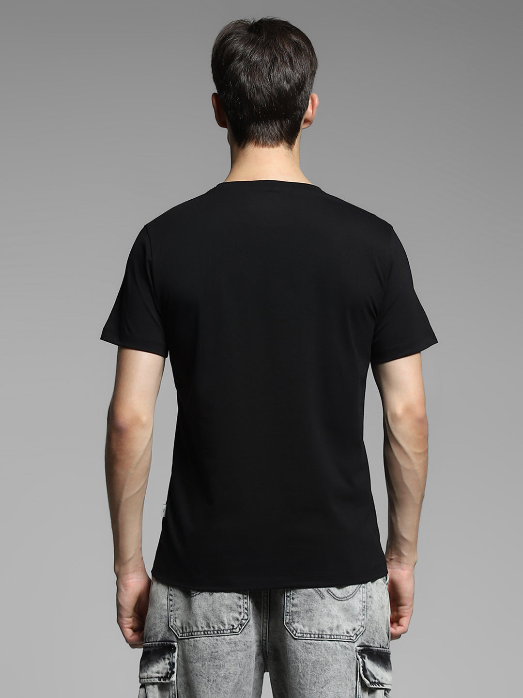 Black Logo Print Cotton T-shirt
