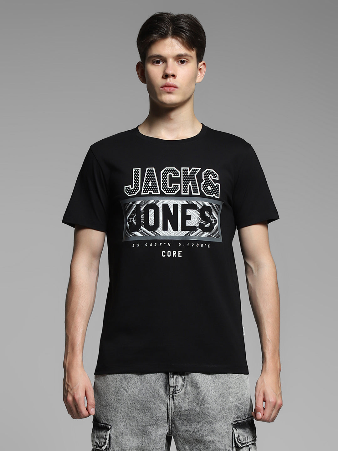 Black Logo Print Cotton T-shirt