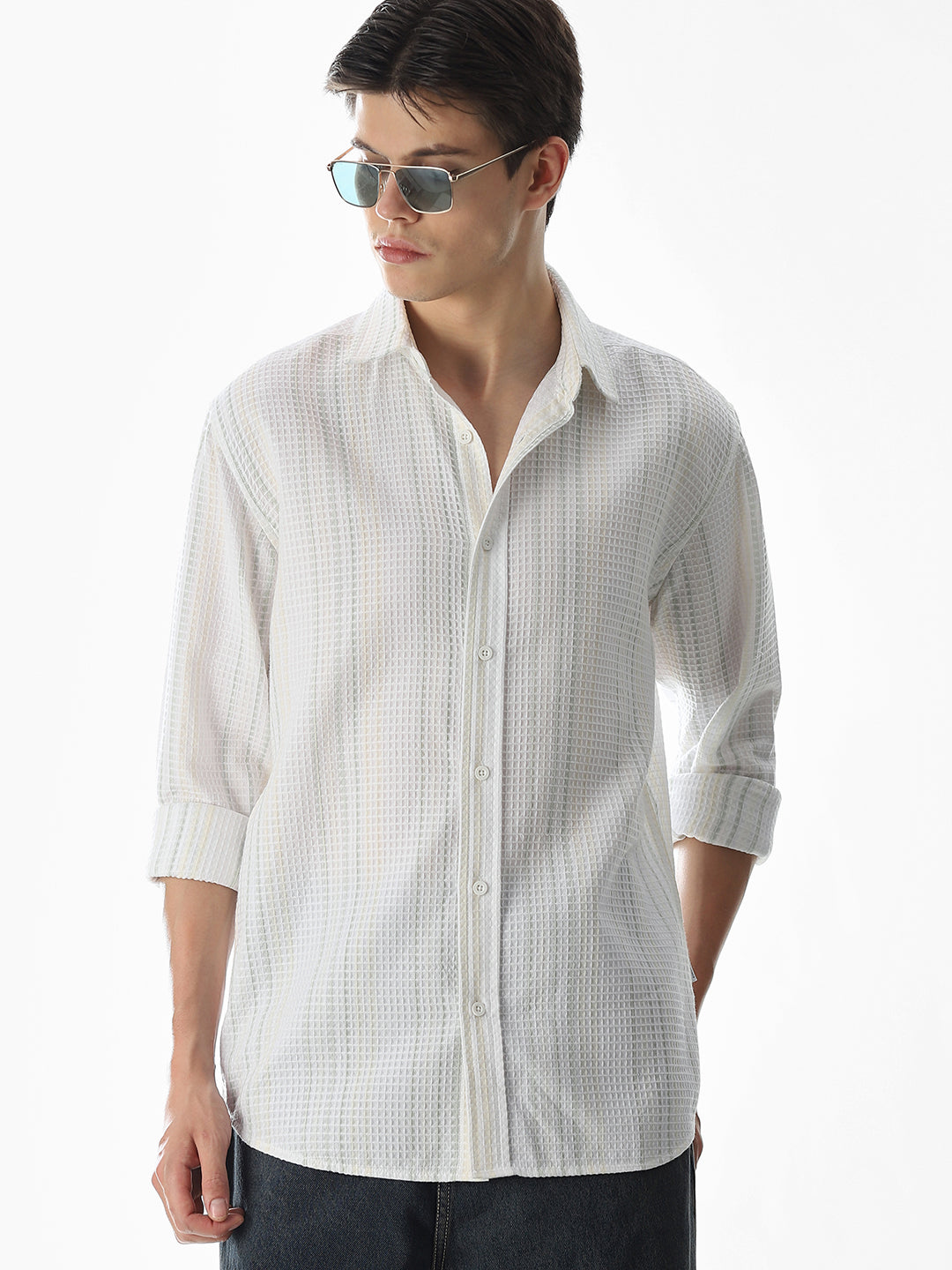 White Striped Cotton Shirt