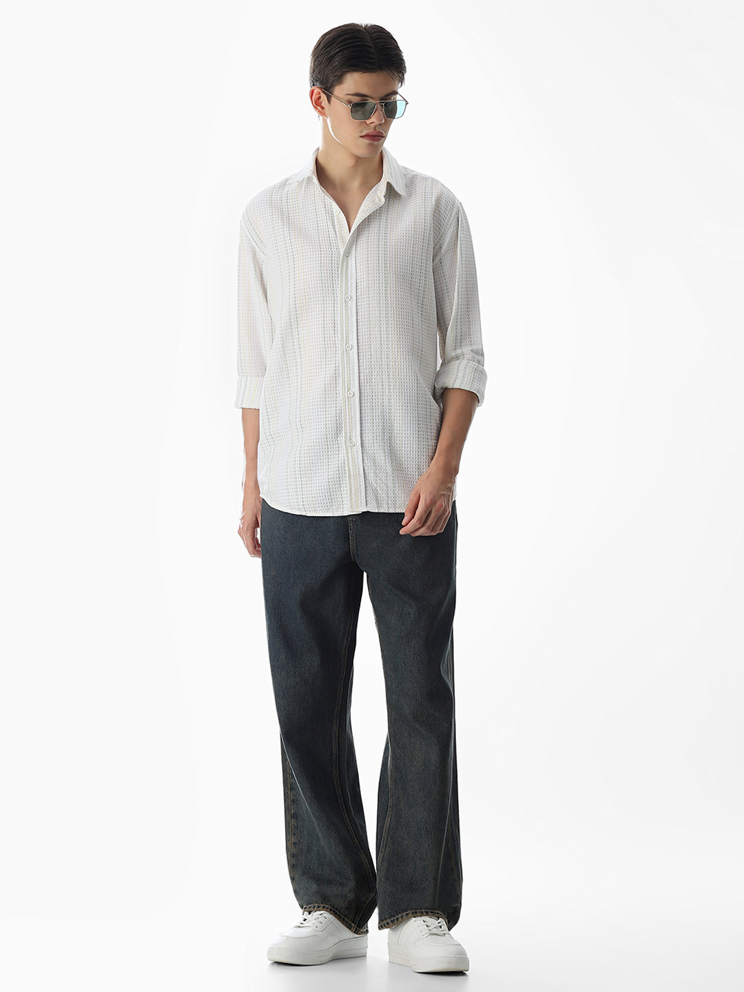 White Striped Cotton Shirt