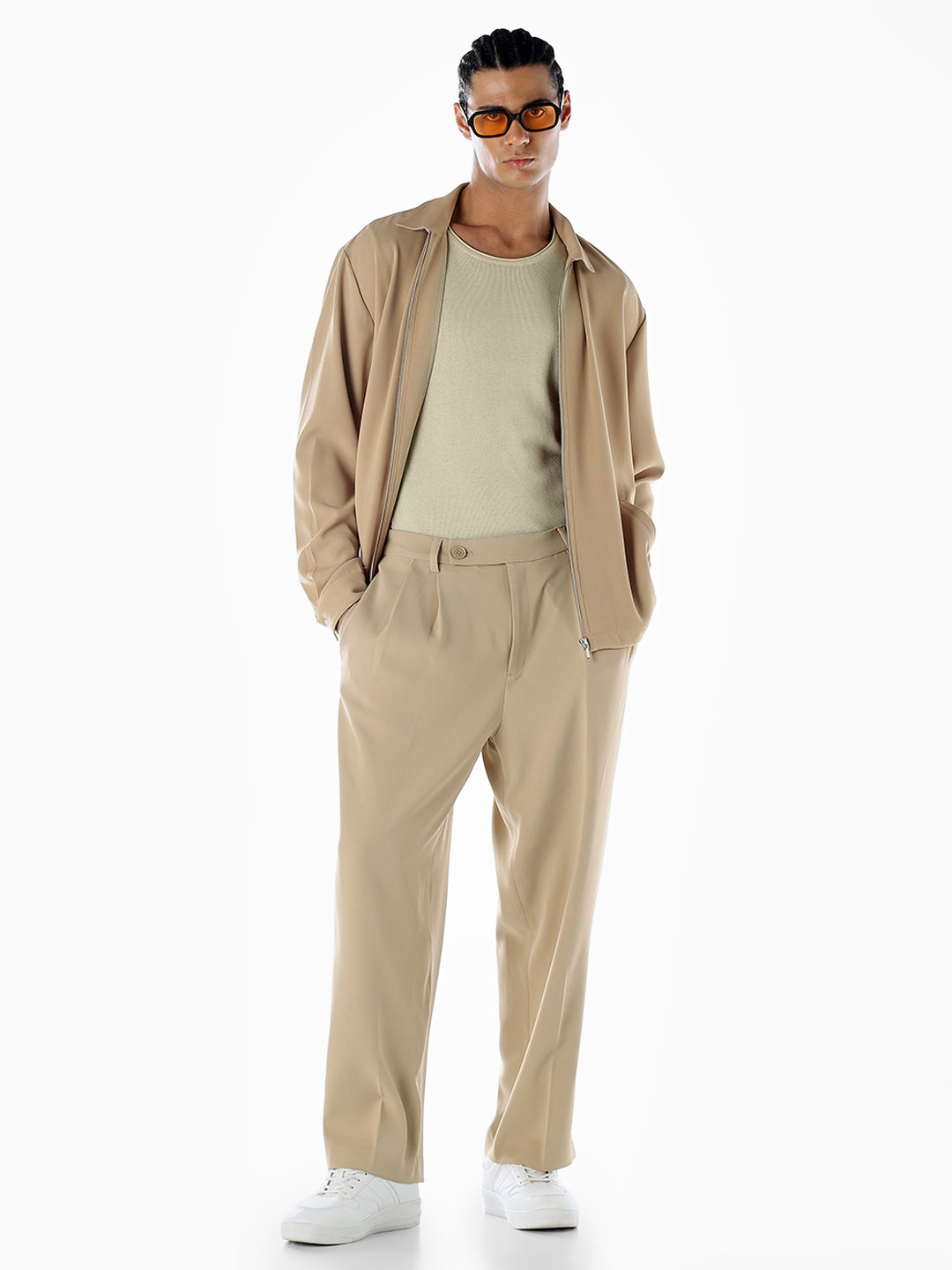 Loose Fit Mid Rise Pants