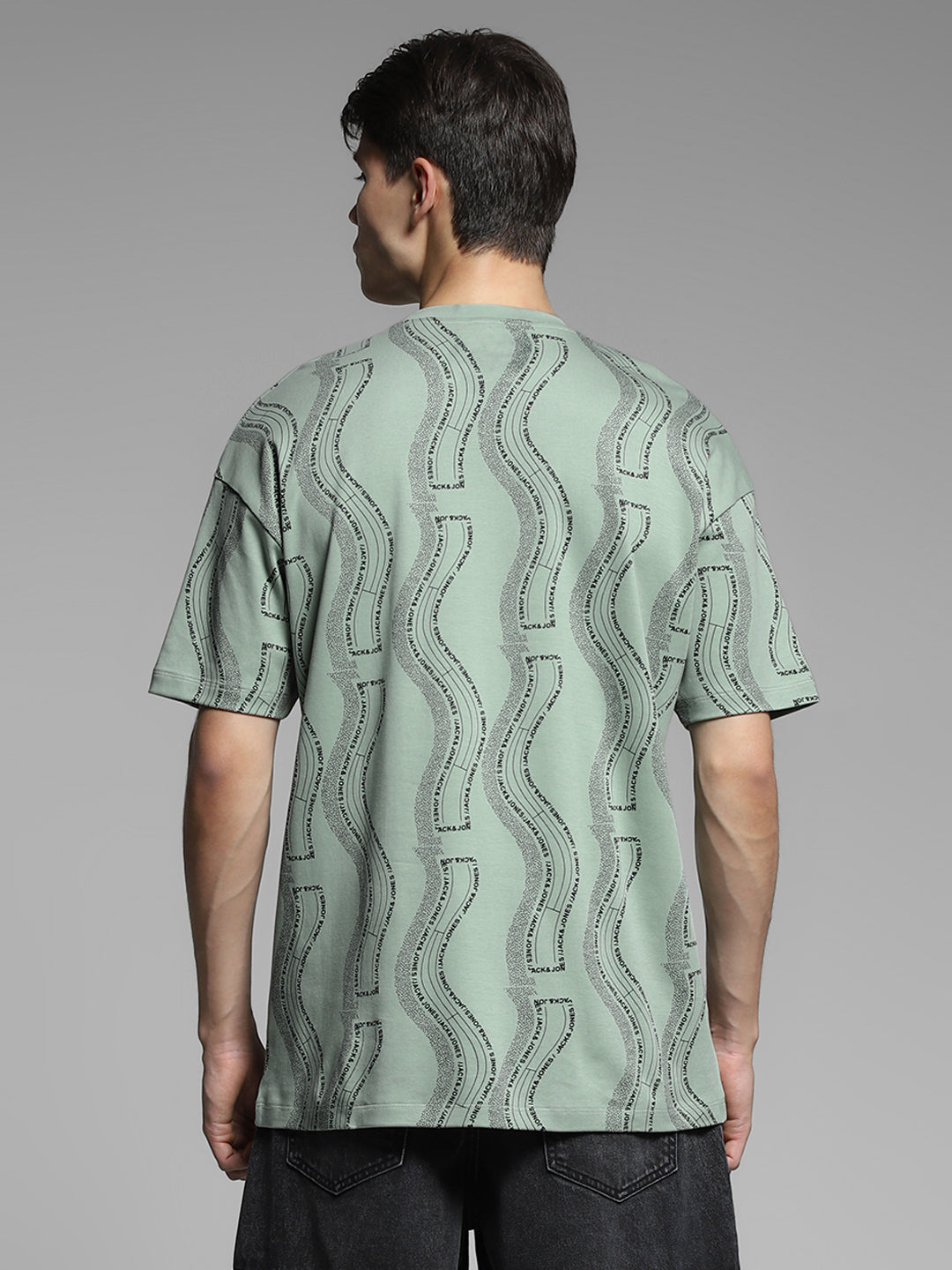 Green Printed Oversized Shirt