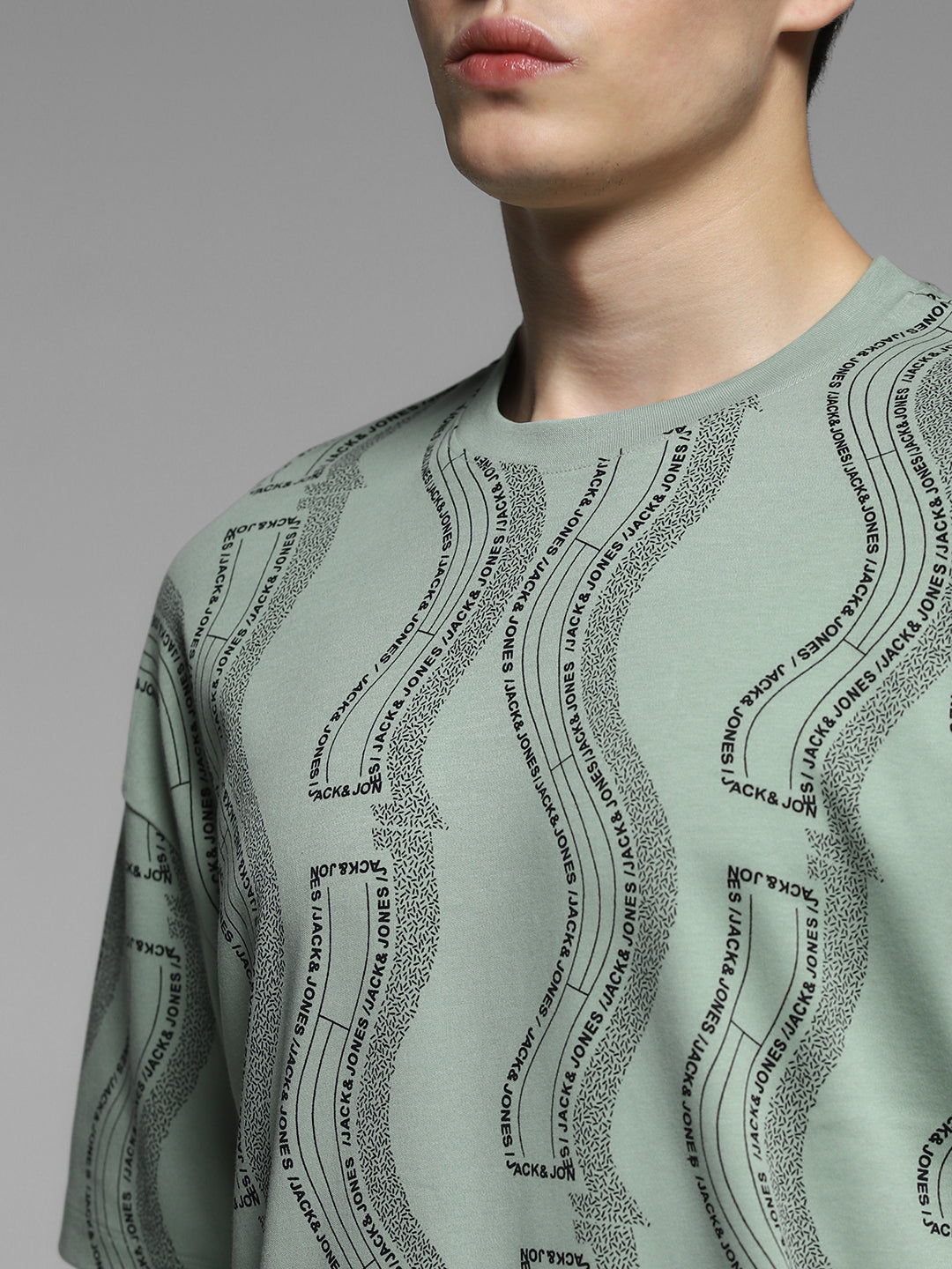 Green Printed Oversized Shirt