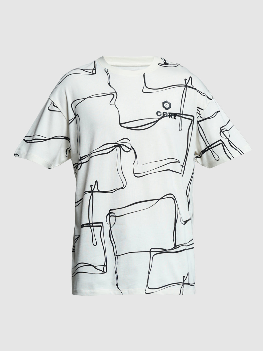White Printed Oversized T-shirt