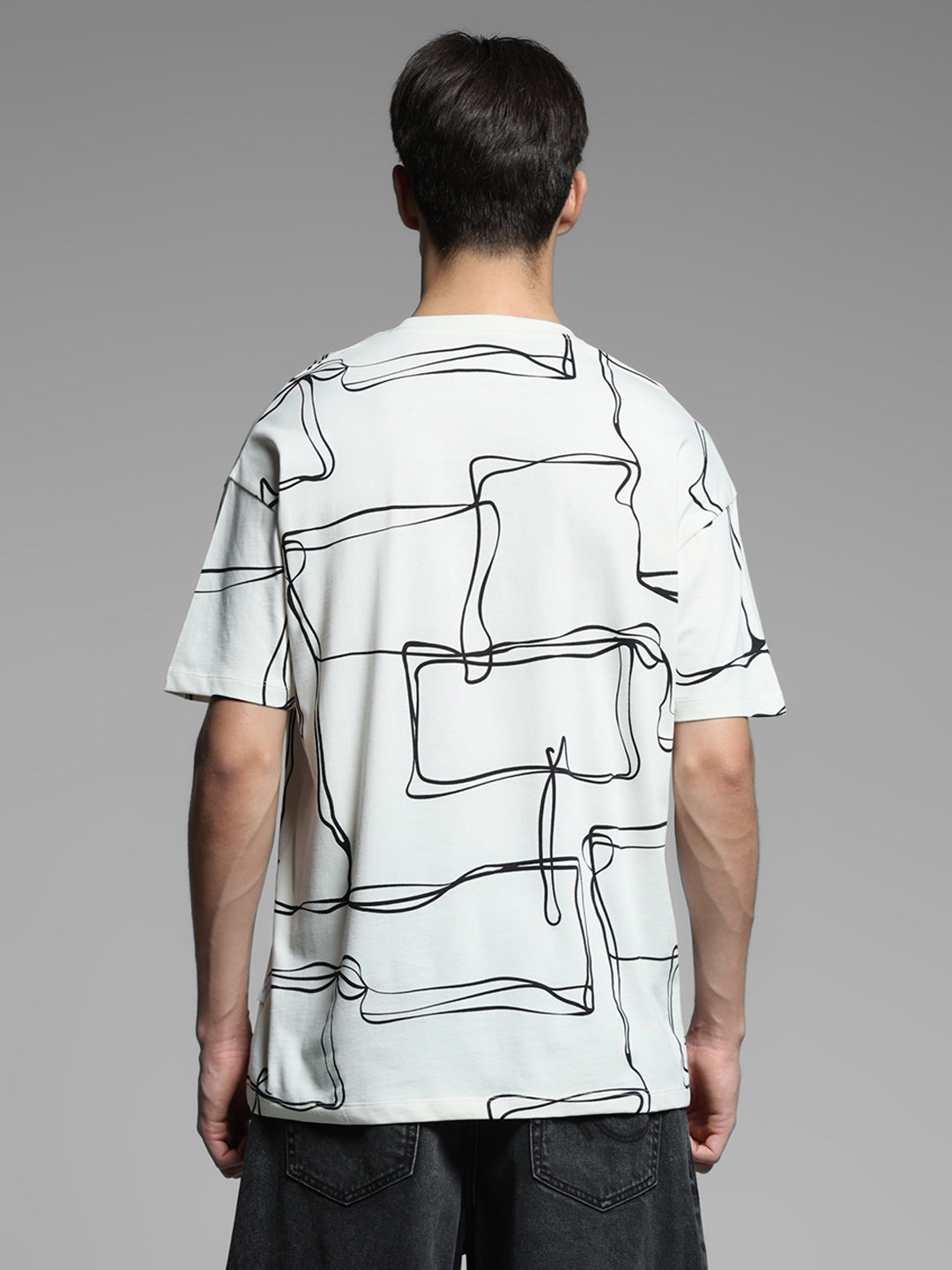 White Printed Oversized T-shirt