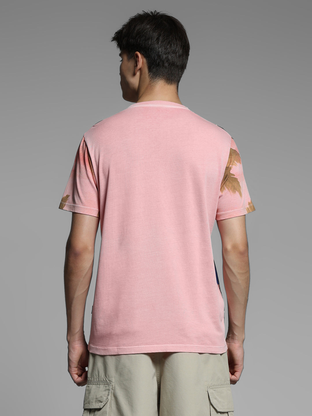 Pink Printed Cotton T-shirt