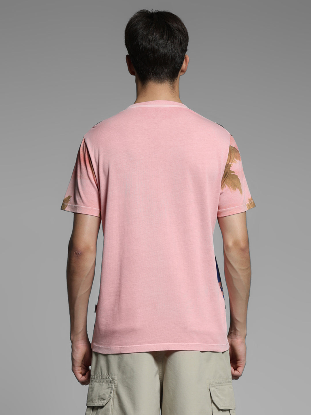 Pink Printed Cotton T-shirt