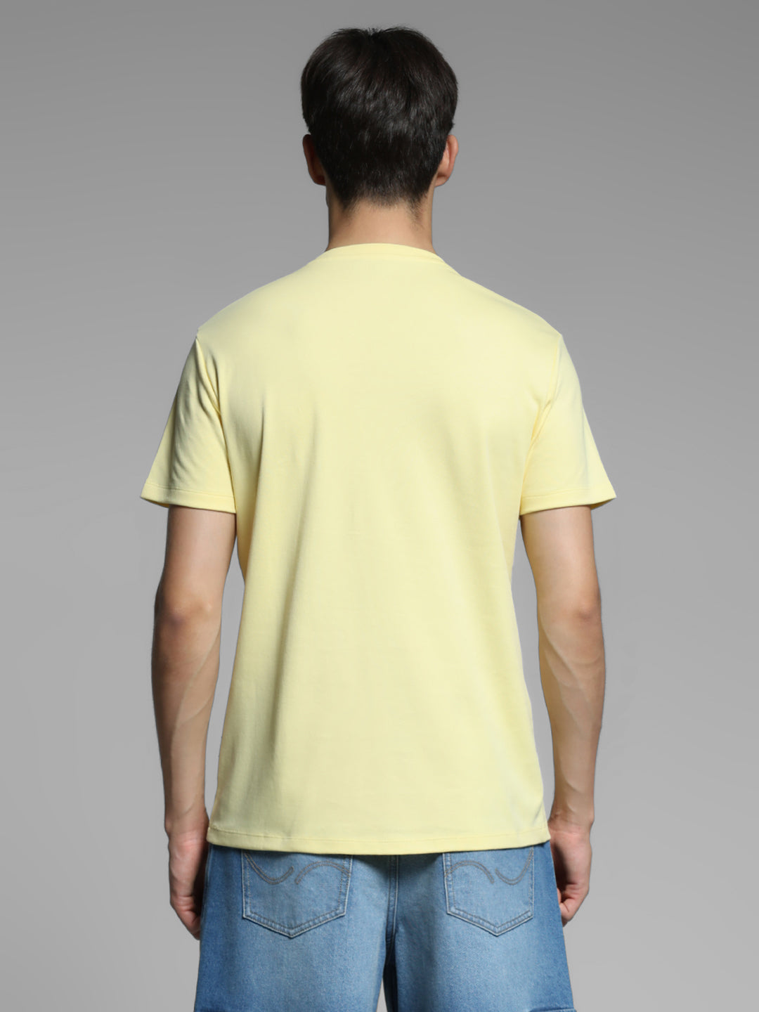 Yellow Printed Cotton T-shirt