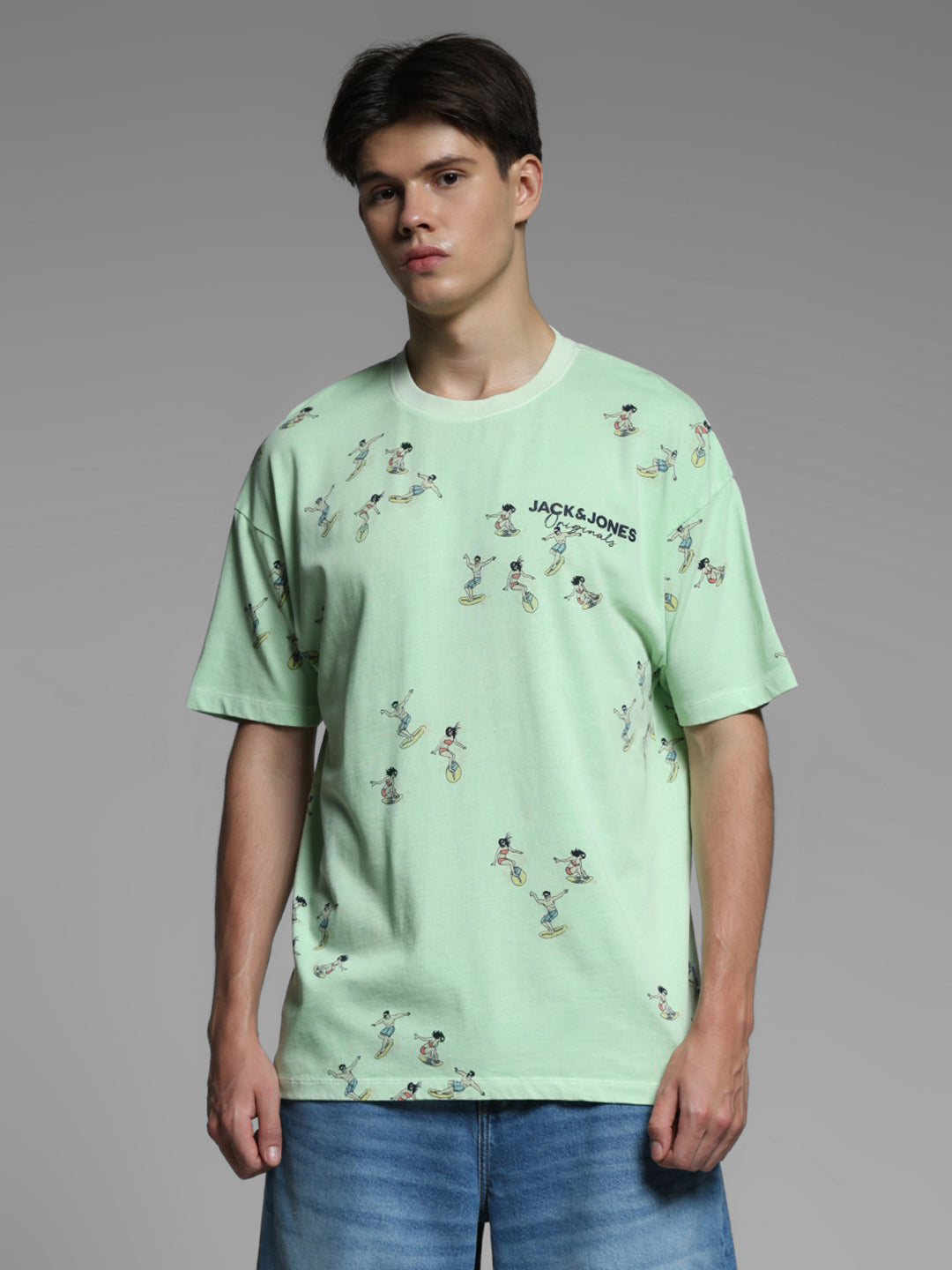 Green Printed Oversized T-shirt