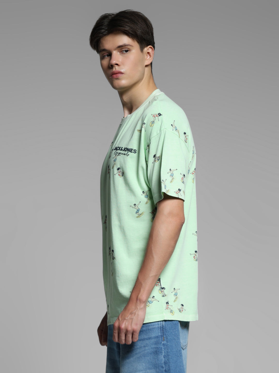 Green Printed Oversized T-shirt