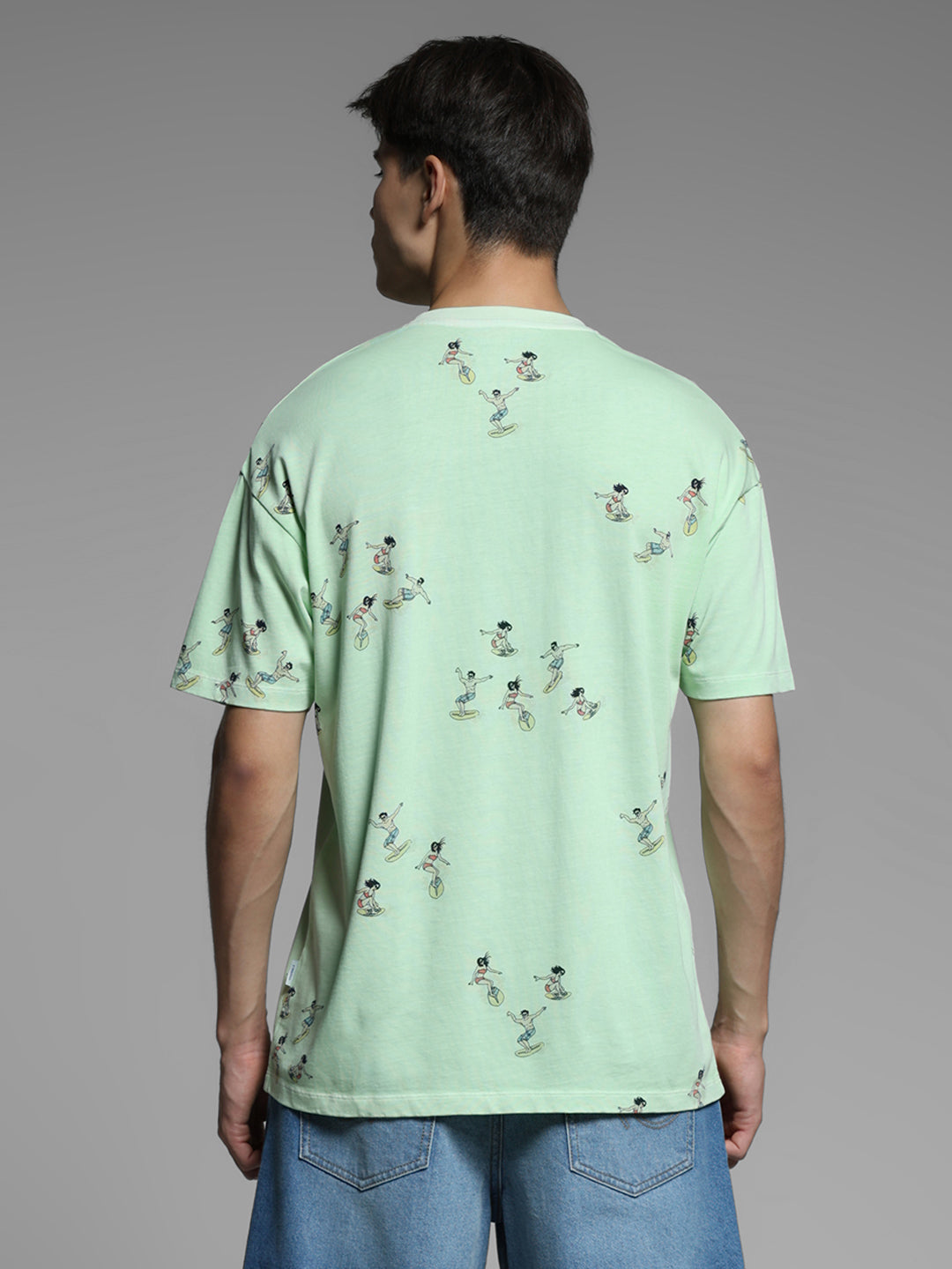 Green Printed Oversized T-shirt