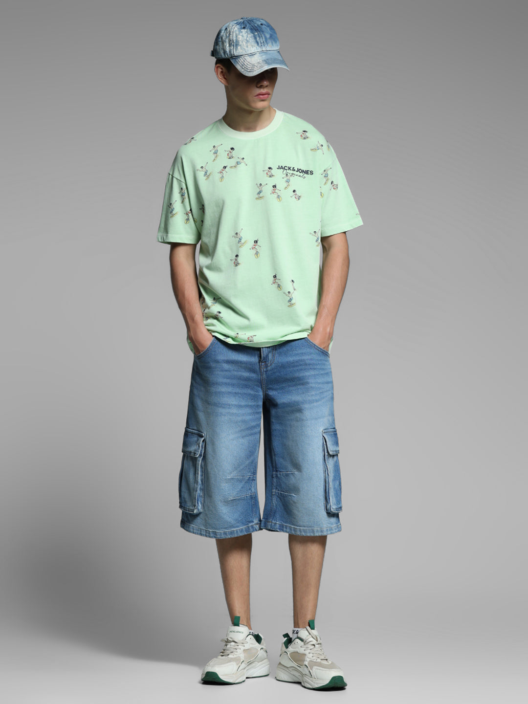 Green Printed Oversized T-shirt