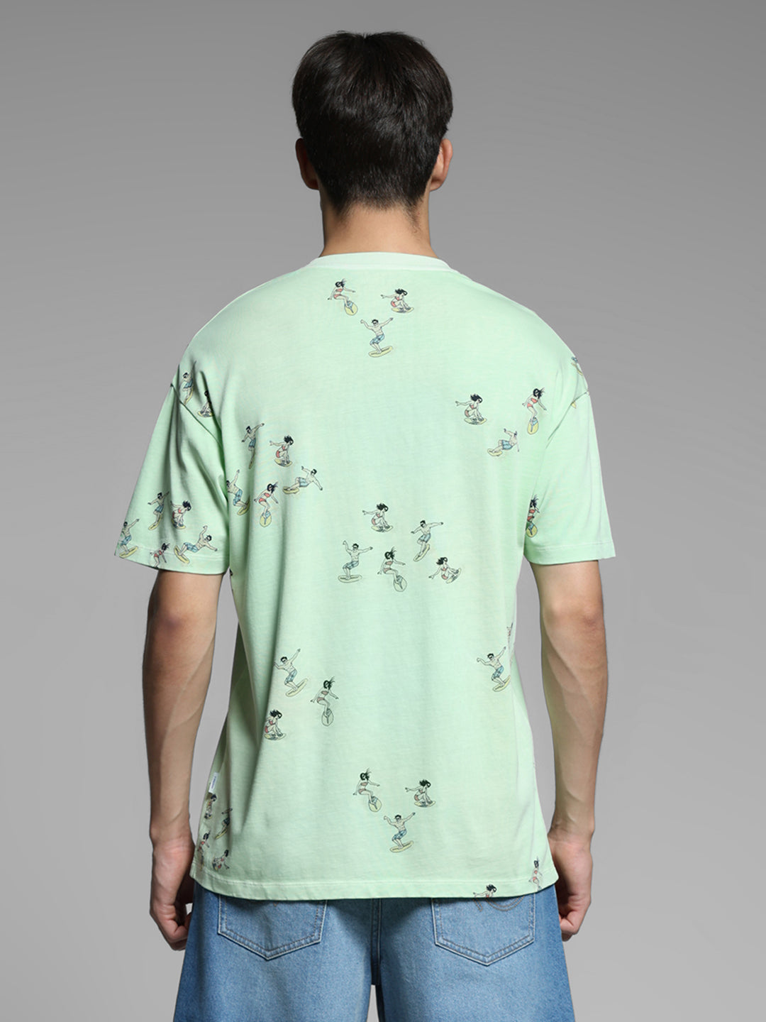 Green Printed Oversized T-shirt