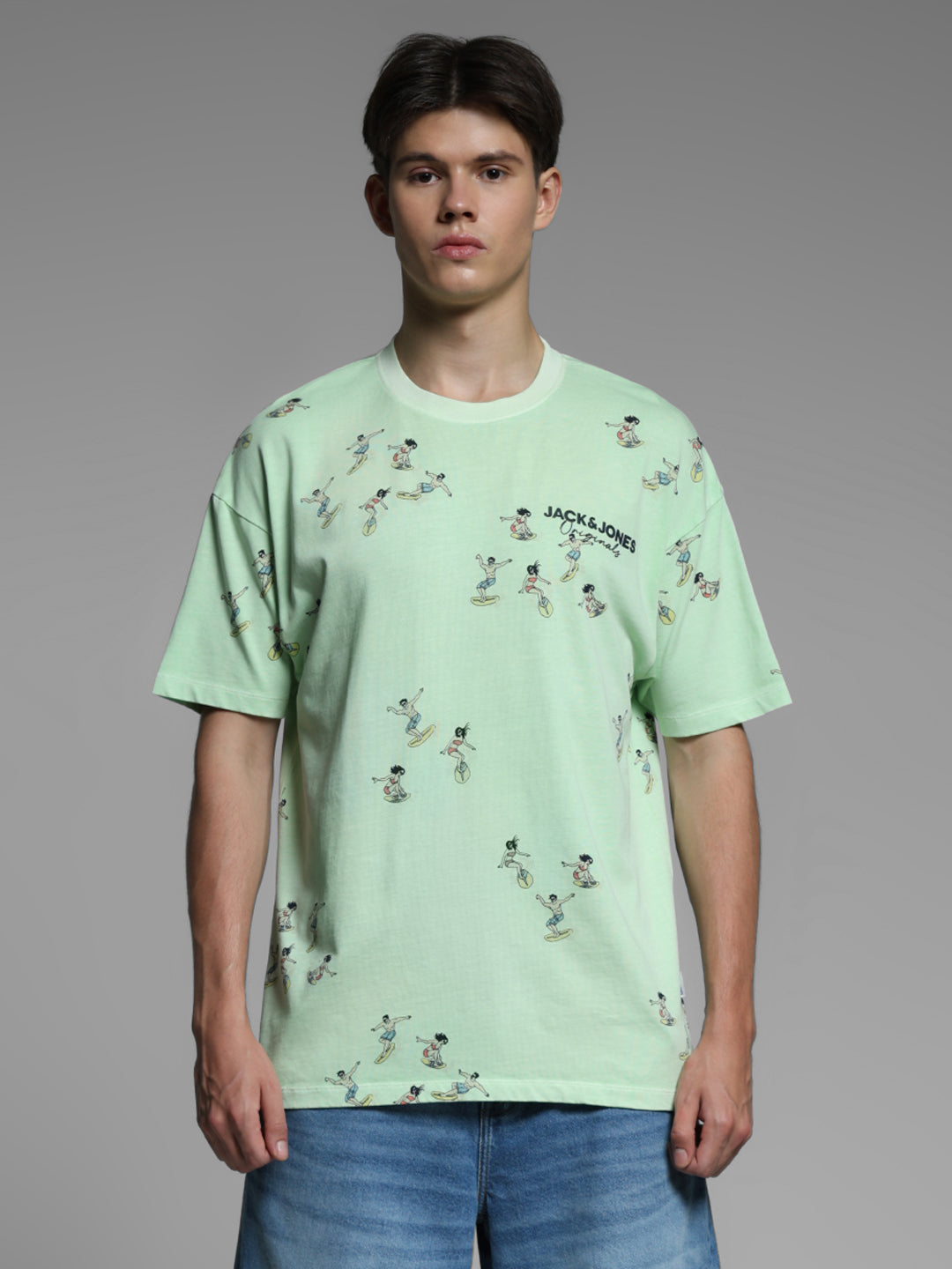 Green Printed Oversized T-shirt