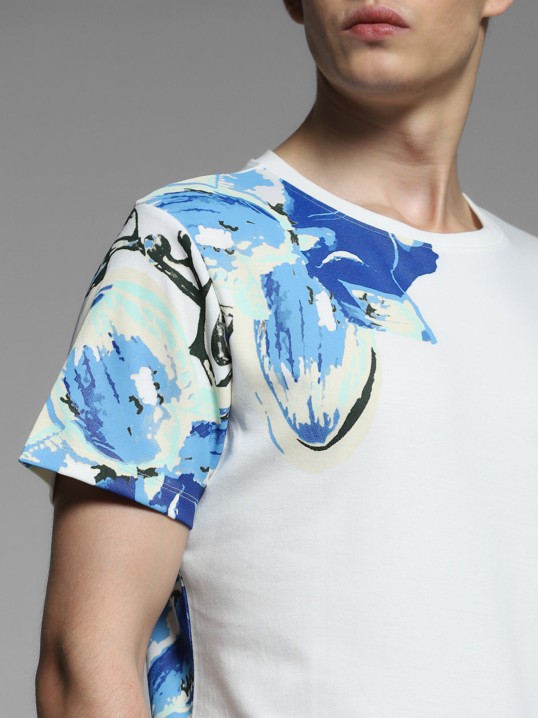 White Floral Cotton T-shirt