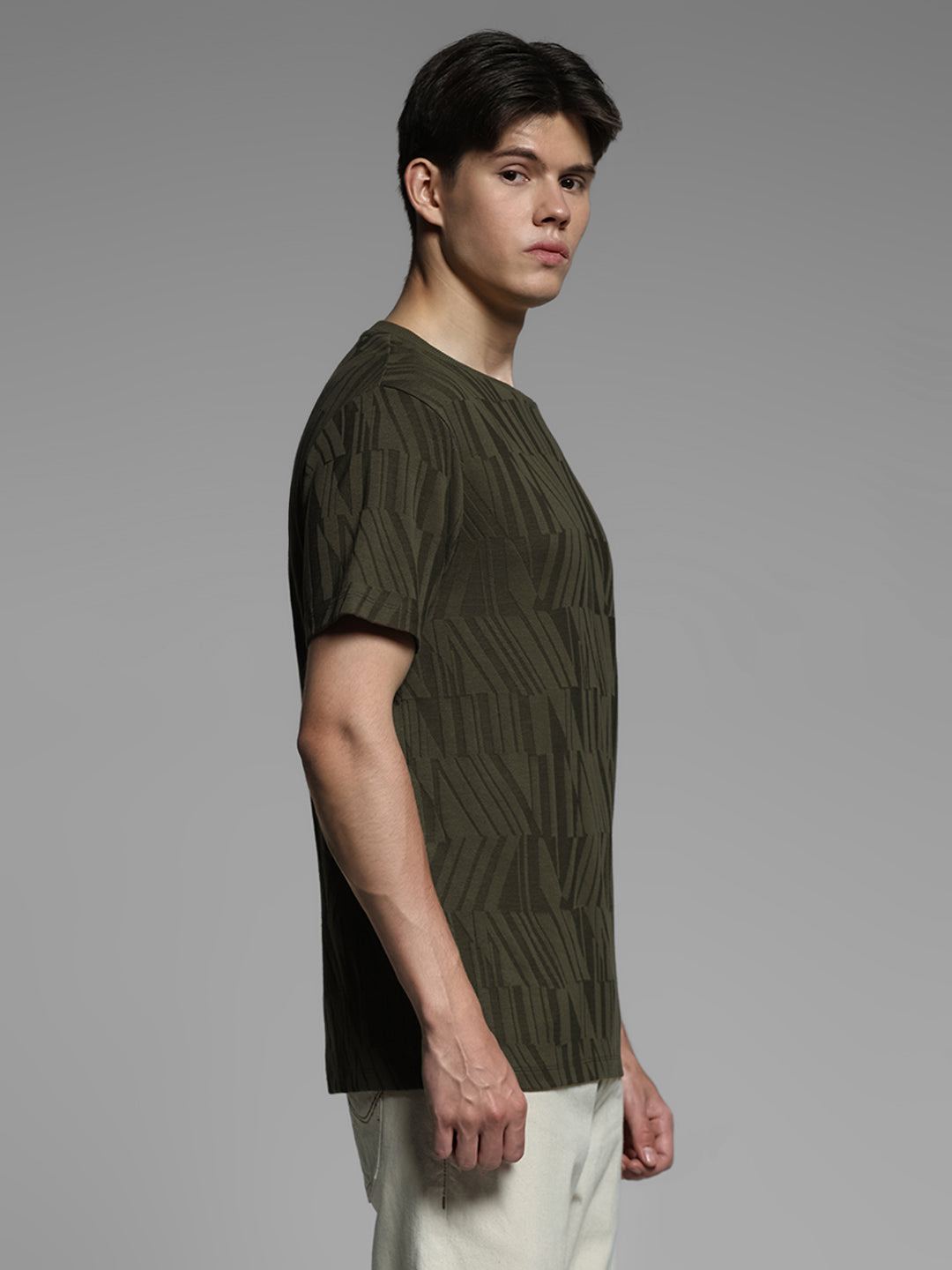 Jacquard Crew Neck T-shirt