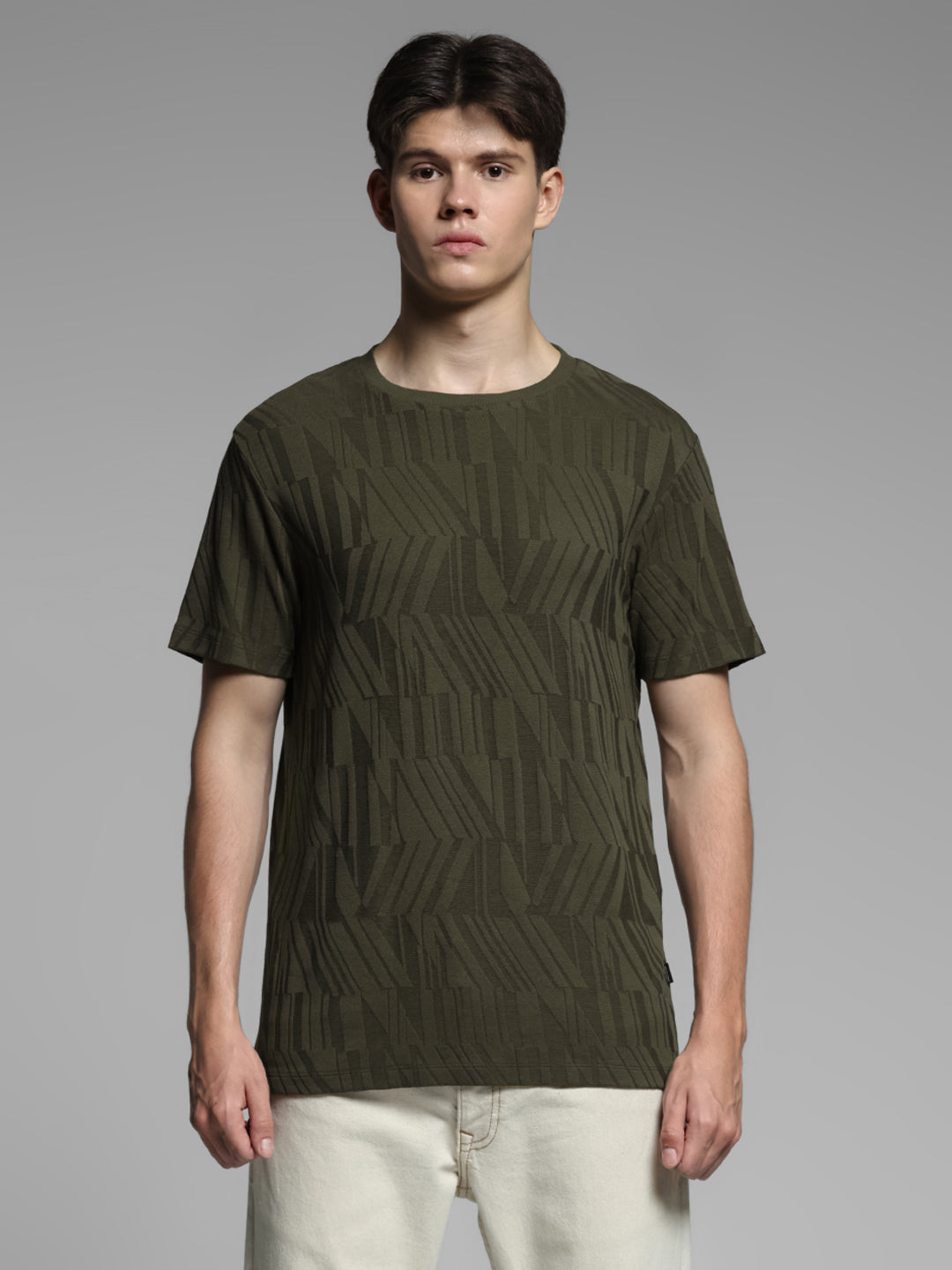 Jacquard Crew Neck T-shirt