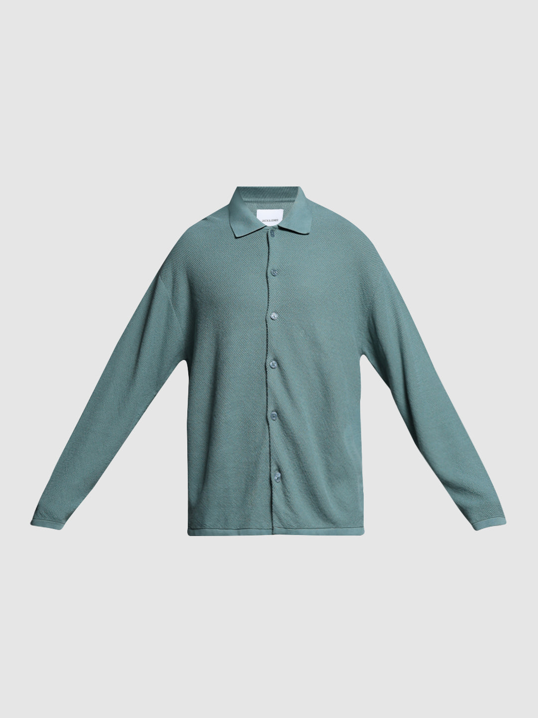 Green Front Open Knit Polo