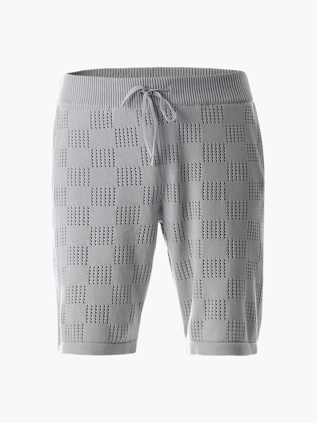 Grey Knitted Jacquard Shorts