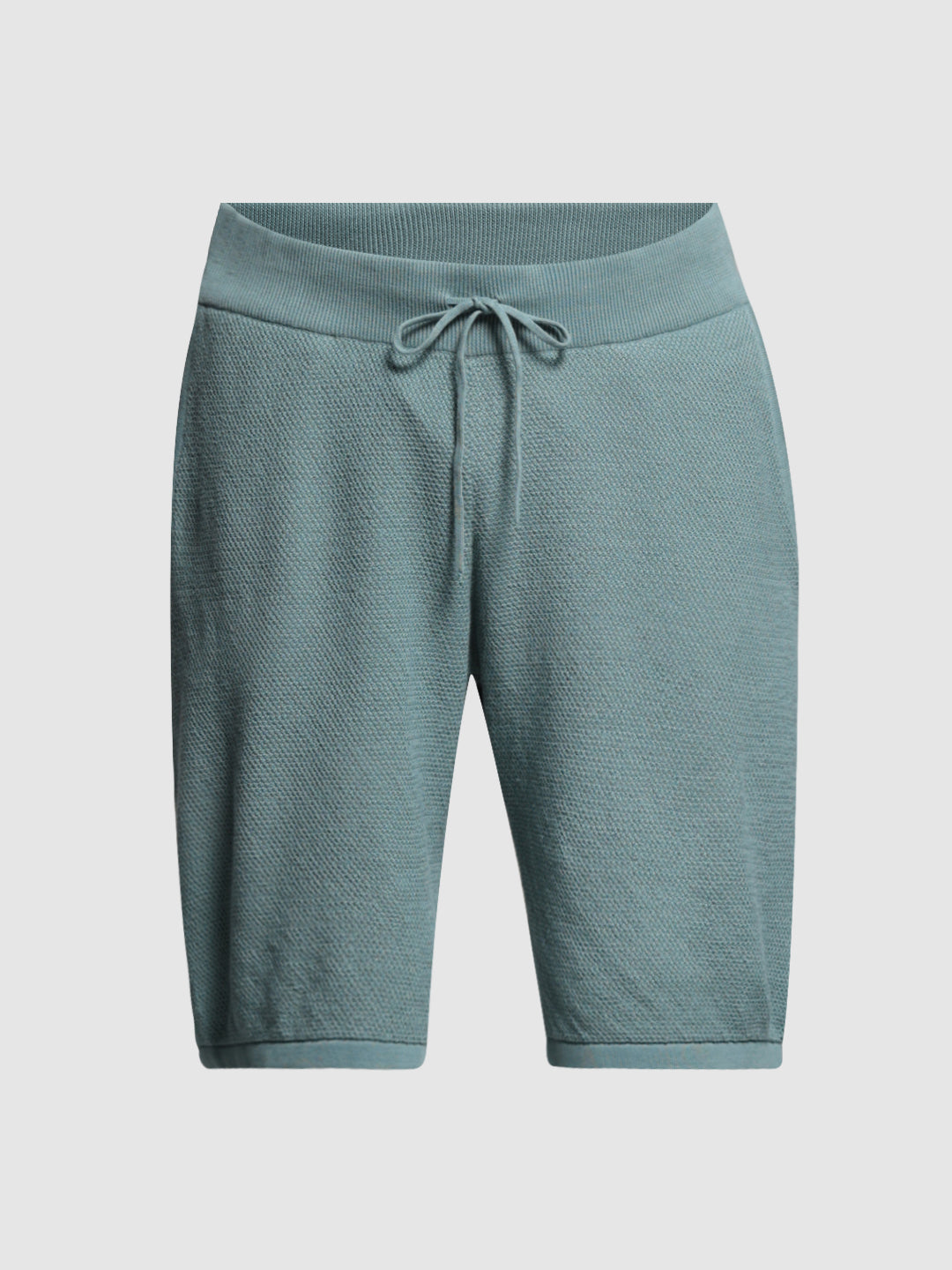 Green Mid Rise Knit Shorts