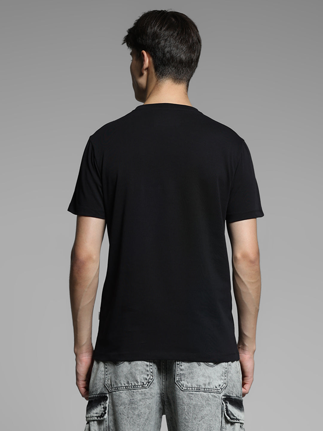 Black Zip Detail Cotton T-shirt